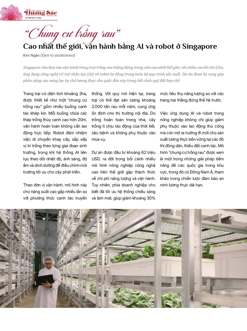 Tạp chí Việt Nam hương sắc ra mắt số Xuân Bính Ngọ 2026: Nông nghiệp công nghệ cao - khát vọng xanh trong kỷ nguyên mới