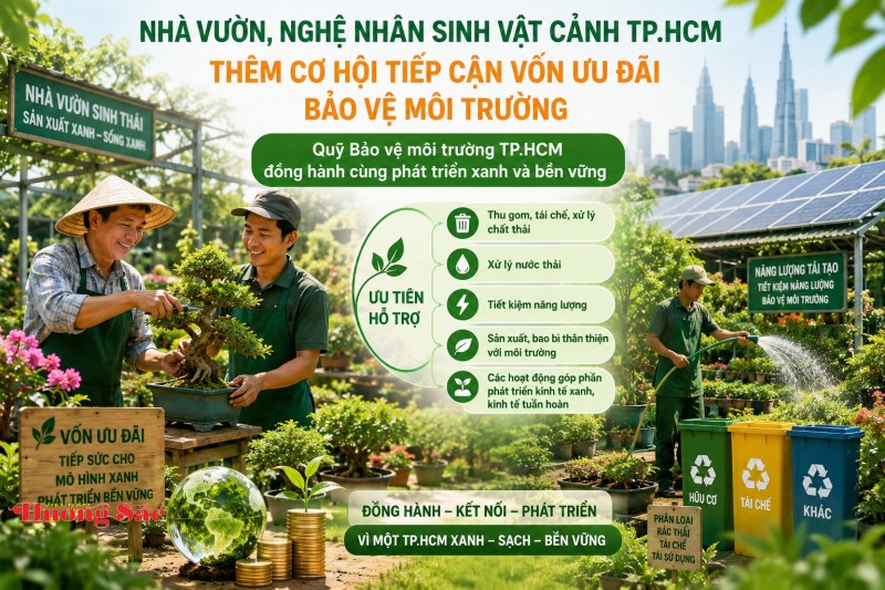 Nhà vườn, nghệ nhân sinh vật cảnh TP.HCM thêm cơ hội tiếp cận vốn ưu đãi bảo vệ môi trường