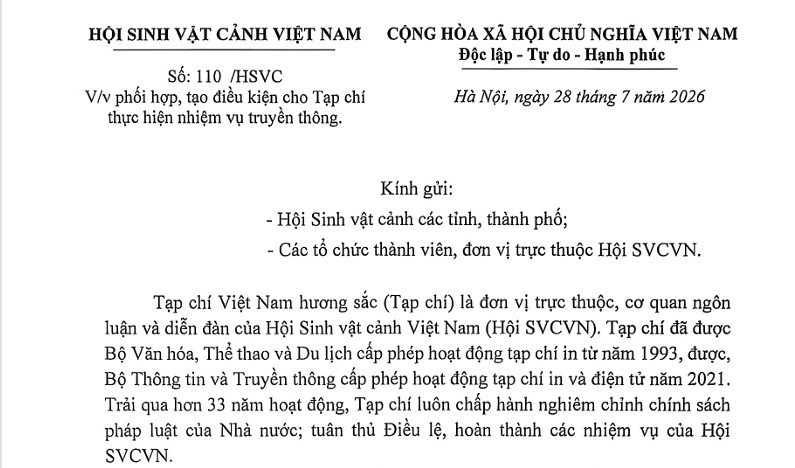 Hội Sinh vật cảnh Việt Nam đề nghị các địa phương đồng hành cùng Tạp chí Việt Nam hương sắc