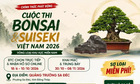 Công bố bộ nhận diện chính thức cuộc thi Bonsai & Suiseki Việt Nam 2026 – Vòng loại khu vực Miền Nam tại Sa Đéc