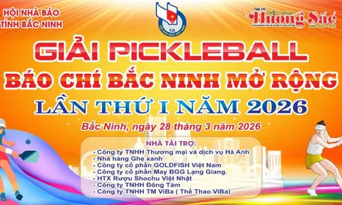 Giải Pickleball Báo chí Bắc Ninh 2026: Sân chơi kết nối, lan tỏa tinh thần thể thao