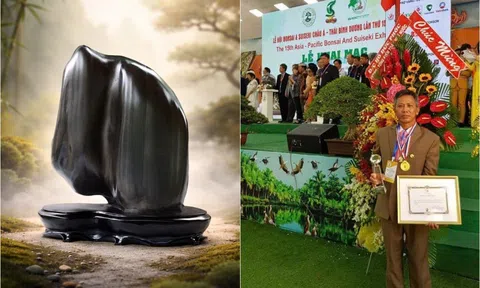 Tác phẩm “Soi Bóng” và dấu ấn của một nhà sưu tập đá cảnh tại ASPAC 15